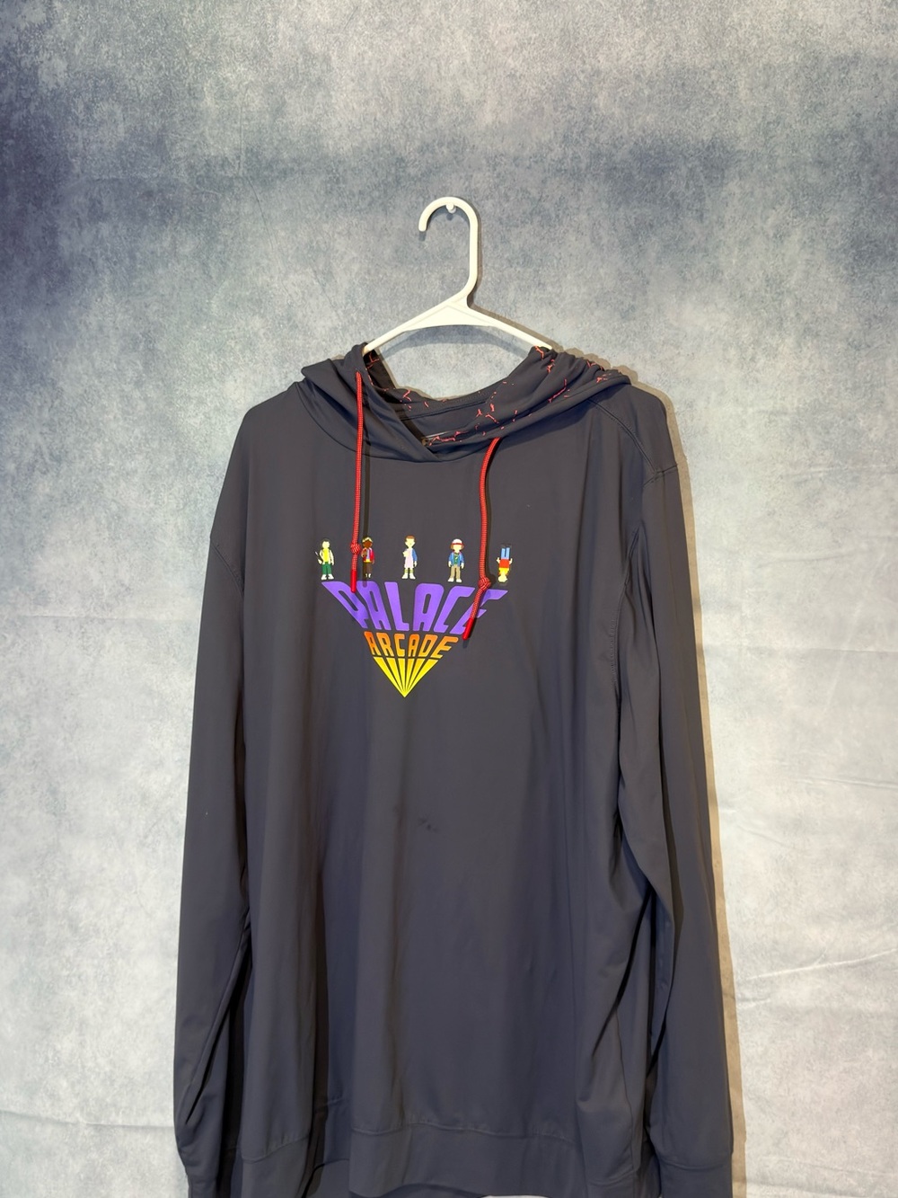 Stranger things discontinued PALACE Arcade Logo Hoodie with Red Drawstrings